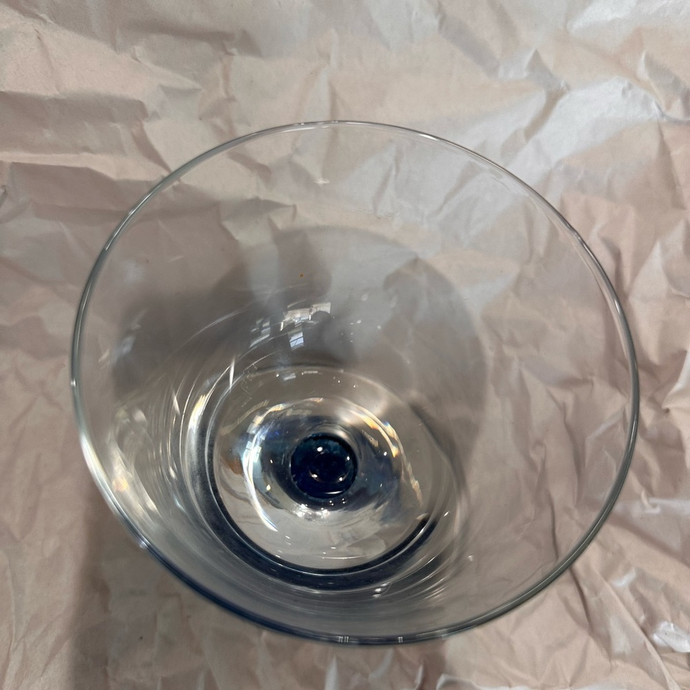 Vintage Denby Blue Jetty Water Goblet Blown Glass blue swirl Stem replacement - Picture 4 of 8